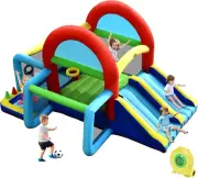 HONEY JOY Inflatable Bounce House, 8 in 1 Kids Jumping Castle W/2 Slides, Jum...