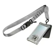 Adjustable Universal Cell Phone Lanyard with Patch Magnetic Buckle, Gray