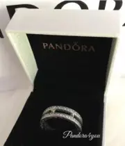 Authentic Pandora Double Hearts of Pandora Ring Sz 7.5-56 New