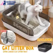 XL Entry Cat Litter Tray: Open Design, Splash Guard - Easy Clean Kitty Toilet AU