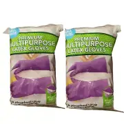 (2 Pack) Clean Ones Premium Multi Purpose Rubber Gloves-Absorbent Lining-No Slip