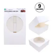 9'' White Cardboard Cake Box With Window Face Wedding Party Cake Cupcake Box