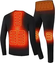 [IMYOGI] Cozy Men's Heating Underwears, USB Electric Thermal Base Layer Motorcycle Skiing Warm Long Johns with 3 Level Temperature