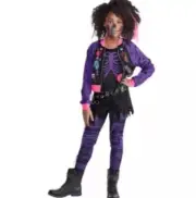 Zombie Punk Halloween Costume Girls size Medium 2 piece pink purple black