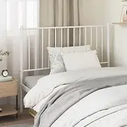 Metal Headboard King Single Size, White, Fits 107 cm Mattress, Adjustable Steel Frame, Beds Headboards, Sturdy Support for Reading