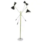 "Vintage Mid-Century Modern Brass Tripod Floor Lamp with Marble Base''.