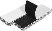 Wanmu 10 Sets Heavy Duty Adhesive Hook and Loop Strips, Industrial Strength Double Sided Tape, Furniture Tape, Black Interlocking Tape for Fabric, Sofa Couch, Cushions, Rugs, Mattress