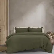 Ardor Boudoir Vintage Washed Khaki Quilt Cover Set