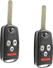 Car Flip Key Fob Keyless Entry Remote fits 2009-2014 Acura TL TSX / 2010-2013 Acura ZDX (MLBHLIK-1T, 2500A-HLIK1T) 2-Pack