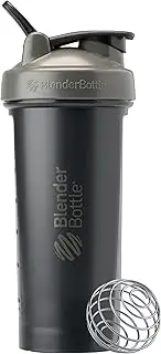 BlenderBottle Classic V2 Shaker Bottle Perfect for Protein Shakes and Pre Workout, 28-Ounce, Grey/Black, Black Shadow