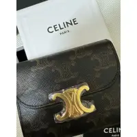 在飛比找蝦皮購物優惠-Celine全新老花三折短夾