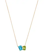 Bloomingdale's Fine Collection Peridot, Blue Topaz, & Diamond Pendant Necklace in 14K Yellow Gold, 18