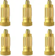 HAIKING Misting Spray Nozzles, 6 PCS Brass Misting Nozzle for Outdoor Cooling System (0.15 mm/0.0059 in Orifice)