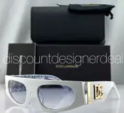 DOLCE & GABBANA Geometric Sunglasses DG4411 3371/19 White Blue Frame Blue Lens