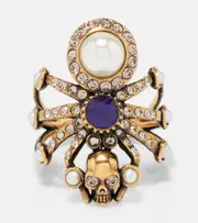 [McQueen] McQueen Spider embellished ring N gold