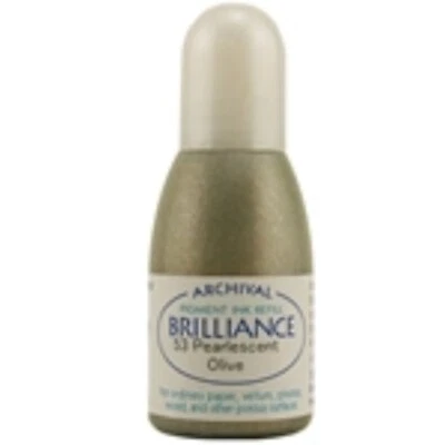Tsukineko BRILLIANCE REFILL 20ML 053 pearlescent Olive Reinker Ink Craft