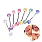 8PCS/Set Colorful Glitters Tongue Rings Barbell Ball Body Piercing Jewelr SFW