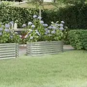 Garden Raised Bed Powder-Coated Steel 114x40x36 cm Silver