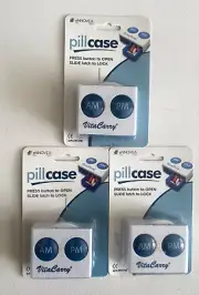 VitaCarry Push Button Pill Organizer with Safety Lock AM/PM (3 Pack)