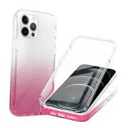 for Gradient Case, 360 Full Body Bumper Case with Built iPhone 12 Pro Max Pink