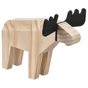 HÖSTAGILLE decoration, moose, pine/black, 18 cm