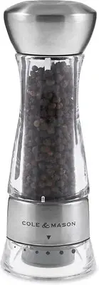 Cole & Mason H59301G Windermere Pepper Mill | Gourmet Precision+ | Stainless Ste