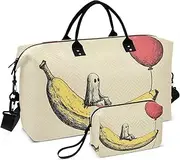[YXYZRMY] Funny Spirit Banana Travel Duffel Bag Gym Bag Sports Tote Bag with Multiple Interior Pockets Shoulder Weekender Bag for Women Men with Toiletry Bag 20.5”x 7.9”x 13.8”, Multi-Colored, one size