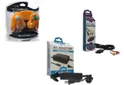 Orange Controller for Nintendo GameCube System with AC Power Adapter & AV Cables