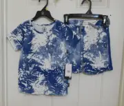 NWT 2pc Volcom Blue Abstract Print Shirt & Shorts sz 4t