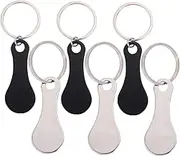 DOITOOL 6pcs Shopping Trolley Tokens Key Rings Portable Key Holder for Unlocking Shopping Carts Stainless Steel Coin Holder Keychain Classic Design for Everyday Use