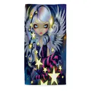 Fantasy Painting Angel of Starlight Microfiber Beach Towel