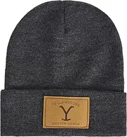 [Concept One] Yellowstone Dutton Ranch Beanie Hat, Winter Knit Cap with Cuff, Grey, One Size, Grey, One Size