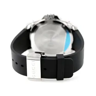 GUCCI YA136204B 古馳 手錶 45mm 黑色面盤 黑色橡膠錶帶 男錶