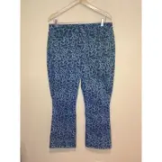 NYDJ Black and Gray Leopard Print Pants with Lift and Tuck Slimming, Size 12.