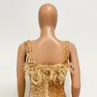 Unique Backless Evening Wear for Women with Feathered and Sequined Style