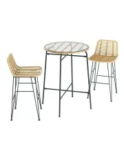 [Gardeon] 3-Piece Outdoor Bar Set in Brown