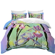 Flowers Painting Art Deco Irises Quilt Cover