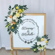 2x Wedding Arch Flowers Floral Backdrop Silk Flowers Flower Garland Welcome Sign