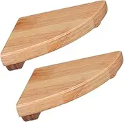 2pcs Wood Floating Corner Shelf Farmhouse Style Wall Mount Rack Special-Shape Corner Wall Storage for Bathroom Kitchen Office