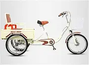 [DEFGHIJ] 20 Adult Tricycle with Back Seat 3 Wheel Bikes Three Wheeled Cruise Bicycles Seniors Bike Shock Absorption and Foldable Two Mode Design for Manned and Cargo Comfortable Riding (20|red)