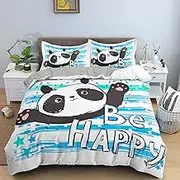 Cartoon Panda Bedding Sets Animal Duvet Cover Bedclothes Quilt Cover for Kids Bedding,01,Super King(240x270cm)