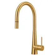OLIVERI Essente 316 Stainless Steel Goose Neck Pull Out Mixer - Brushed Gold SS31625-AU