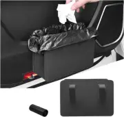 Car Trash Can, Leather Auto Garbage Bin, Magnetic Litter Storage Container, Mini