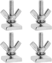 4Pcs Stainless Steel M6x28mm T-Track Adapter 19.2x19.2x4mm Square Head Bolts Suitable for Bike Racks Ski Holders Snowboard Holders