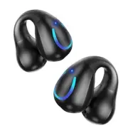 Open Ear Bone Conduction Headphones Bluetooth 5.3 Wireless Clip On Black Q71