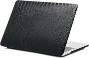 Gusumi Compatible with MacBook Air 13 inch Case 2022 2021 2020 2019 2018 Release M1 A2337 A2179 A1932 with Retina Display, Premium PU Leather Hard Case Shell Cover, Crocodile Print Black