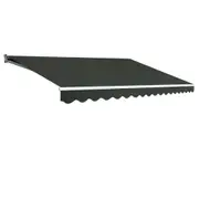 Side Awning Outdoor Blinds Retractable Sun Shade Grey - 5x3m