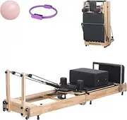 Pilates Reformer Set,150kg High Load-Bearing 5-Speed Spring Resistance Adjustment Yoga Shaping Rehabilitation Training Foldable Portable Design