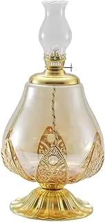 Glass Kerosene Lamp, Large Capacity Indoor Hurricane Lamp, Large Capacity Kerosene Lamp, Split Design Household Oil Lamp with Metal Base, Adjustable Brightness,XXL