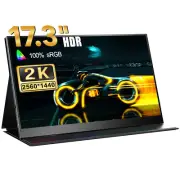 UPERFECT 2K 17.3" USB C Monitor 2560*1440 Portable Monitor IPS Gaming Monitor